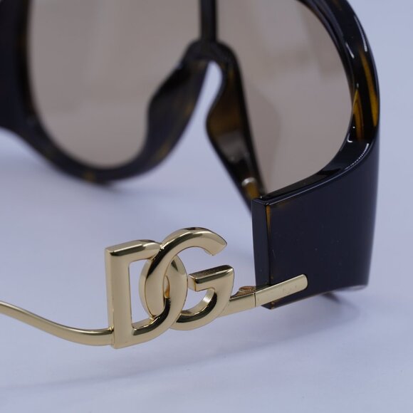 Dolce & Gabbana DG6202 502/93 Sunglasses Havana/Gold Aviator Frame, Brown Lenses - Picture 4 of 10